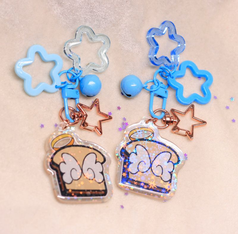 AngelToast acrylic holographic keychain - Blue