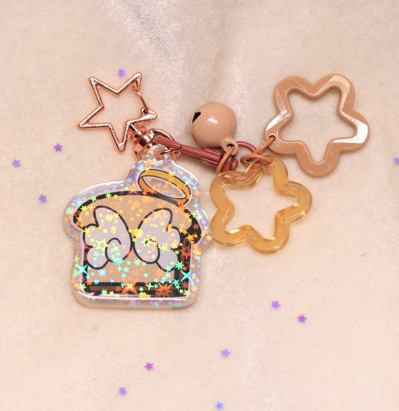 AngelToast acrylic holographic keychain - Toasty Tan