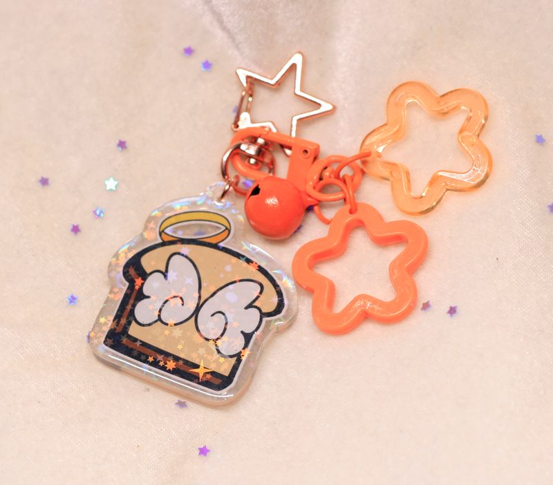 AngelToast acrylic holographic keychain - Orange