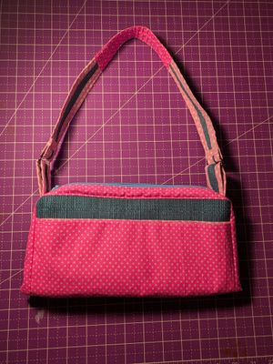 Blue &amp; Pink Polka Dot HandBag