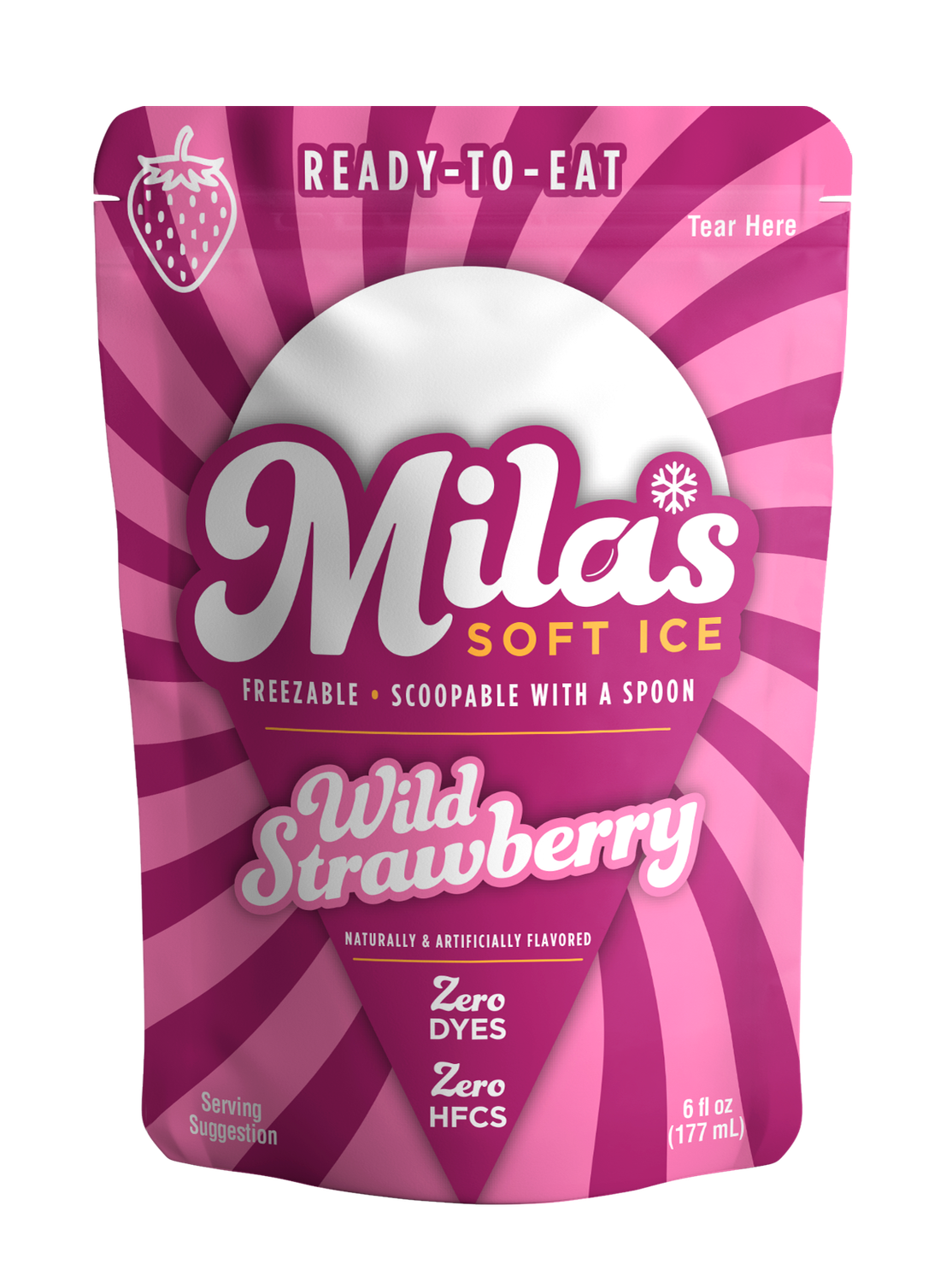 Mila's Soft Ice - Wild Strawberry. 12 Pack