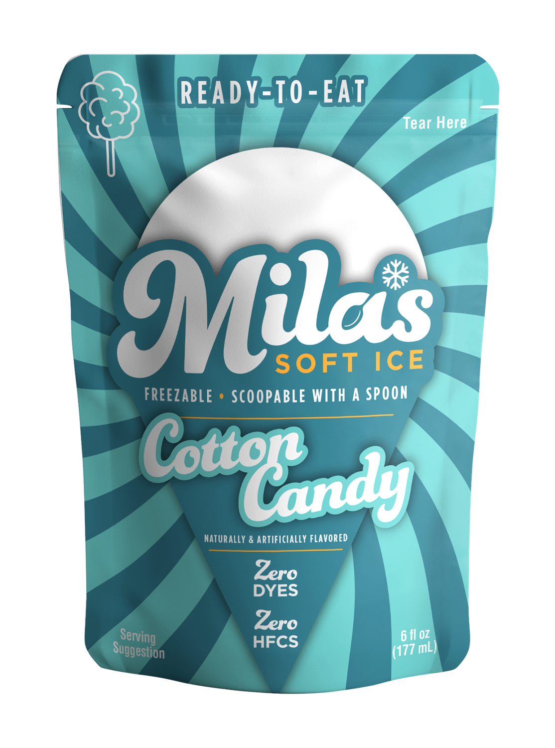 Mila's Soft Ice - Cotton Candy. 12 Pack