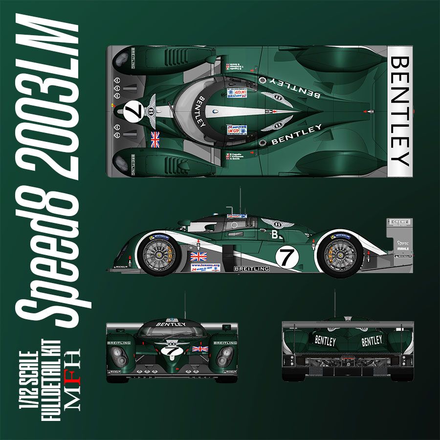Maquette en Kit 1/12  BENTLEY SPEED 8 Le Mans 2003 model factory hiro K739