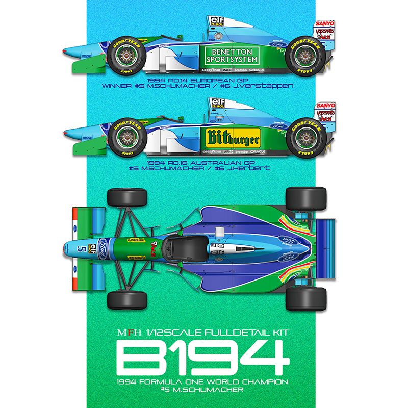 Maquette en kit 1/12 - Benetton B194 - M.Schumacher- model factory hiro K860