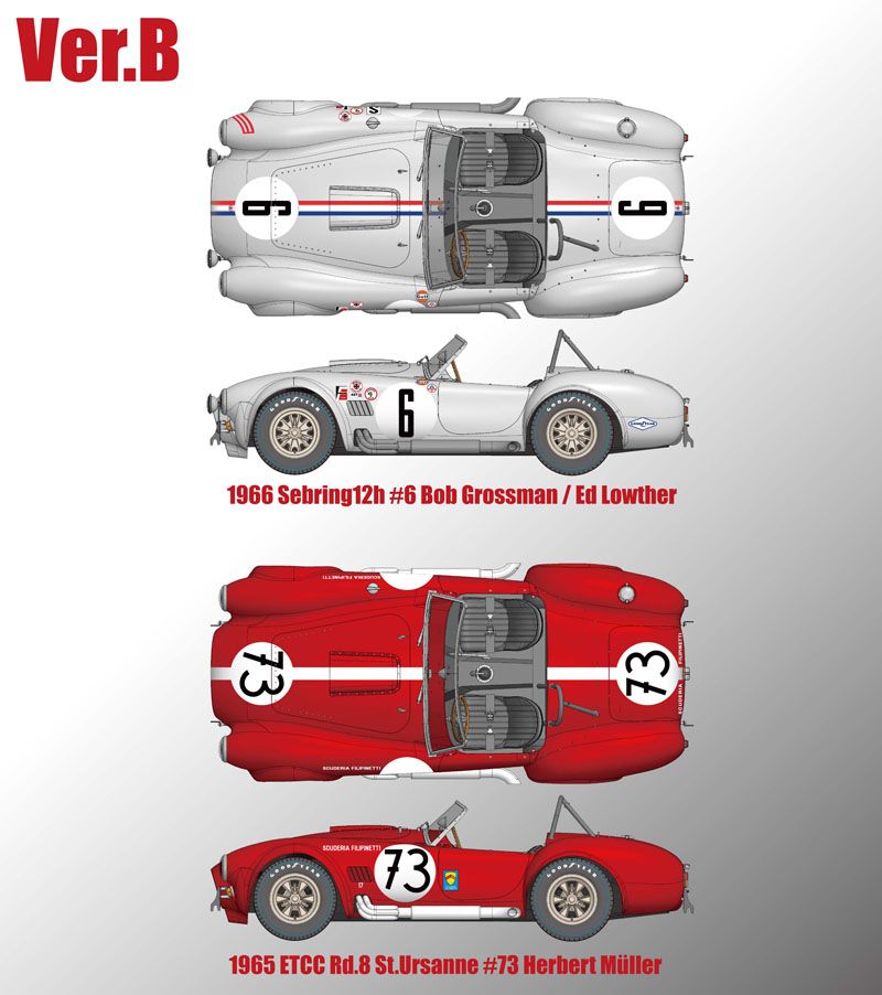 Model to assemble 1/12 Cobra 427 12H Sebring 1966 number 6 Model Factory Hiro K502