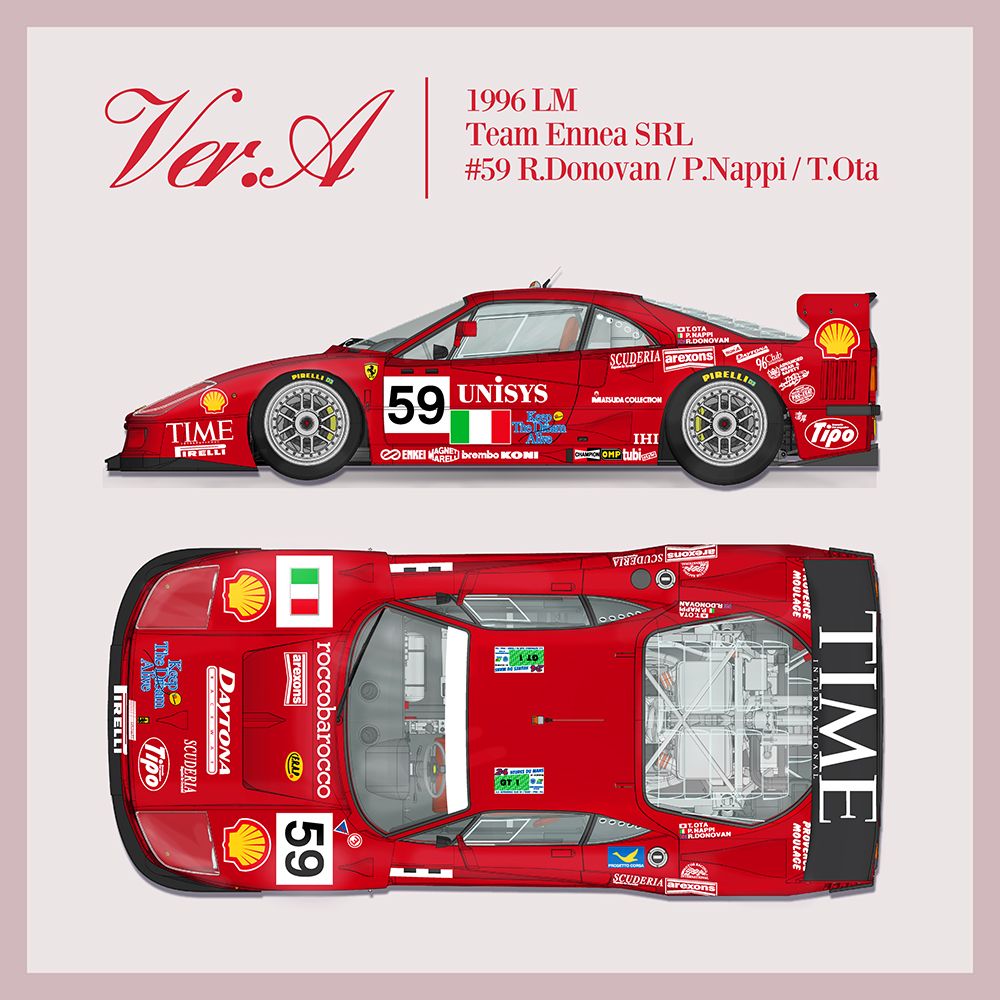 1/12 model  kit - Ferrari F40 GTE le mans 1996 team ennea # 59 - model factory hiro K863 préorder