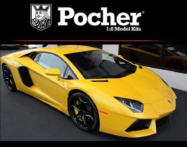 1/8 Maquette en kit LAMBORGHINI AVENTADOR LP 700-4 JAUNE ORION - POCHER - POC-HK119