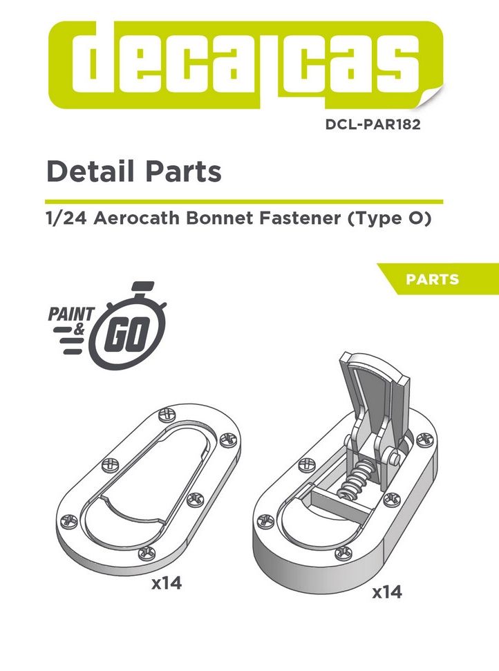 ATTACHE CAPOT RAPIDE OVALE  - 3D- DECALCAS- DCL-PAR182