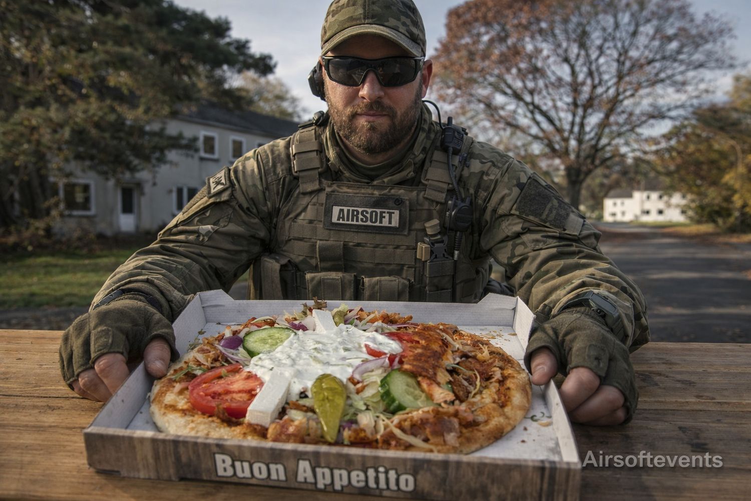 Pizza-Kebab (Ø 30cm) mit Hähnchenfleisch Pizza-Kebab (Ø 30cm) mit Hähnchenfleisch
