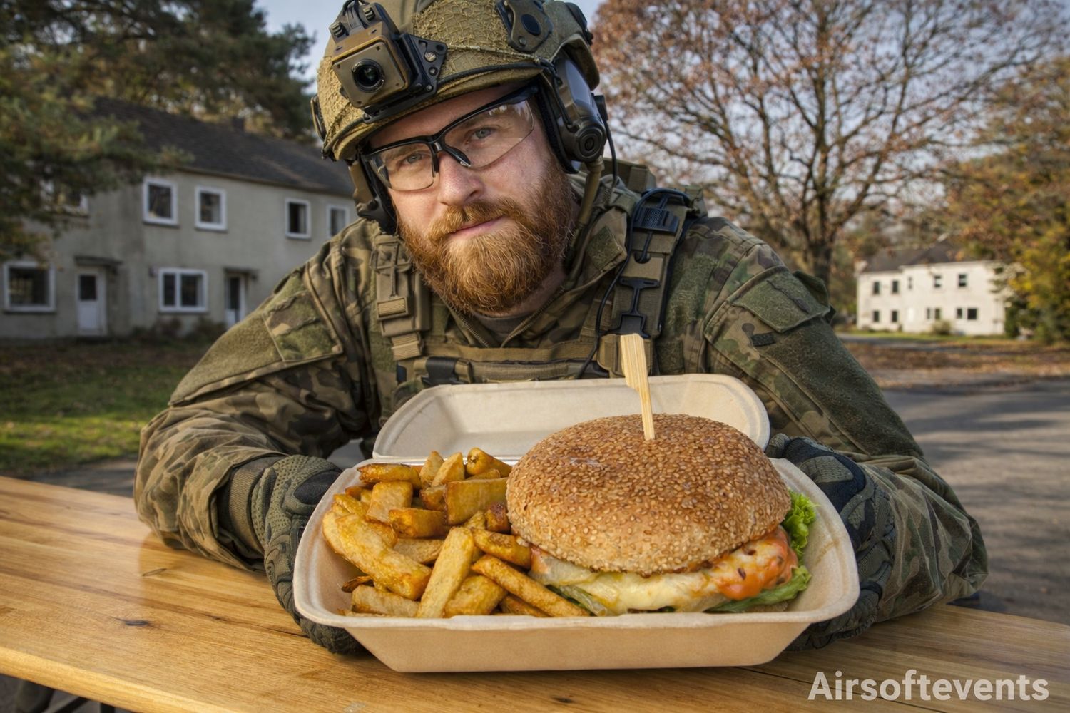 Cheeseburger mit Pommes aus der Region