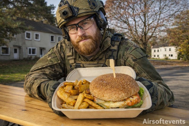 Cheeseburger mit Pommes aus der Region