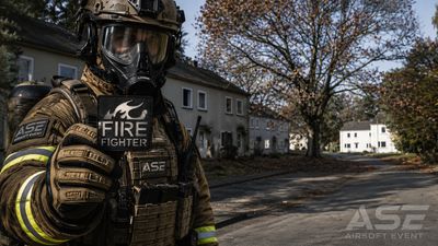 Fire Fighter - Feuerwehr-Patch (Lasercut/schwarz)