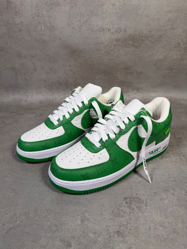 Louis Vuitton x Nike Air Force 1 Low "Green" - Virgil Abloh - T. 8 US (41) - Neuf Full Set