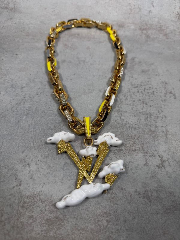 Louis Vuitton Chaîne à Maillons "LV Clouds & Lightning" Strass - FW22 - Ref MP3417