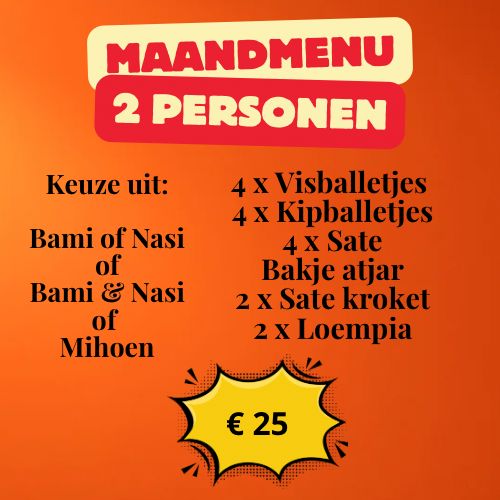 Maandmenu (2 pers)
