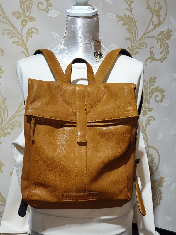 Leder-Rucksack Hellbraun