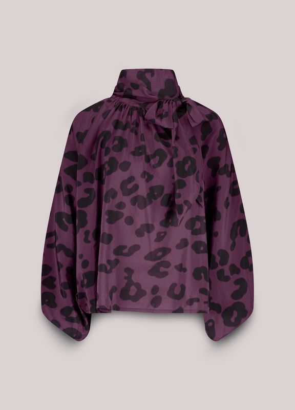 Bluse mit Schluppe, Bordeaux