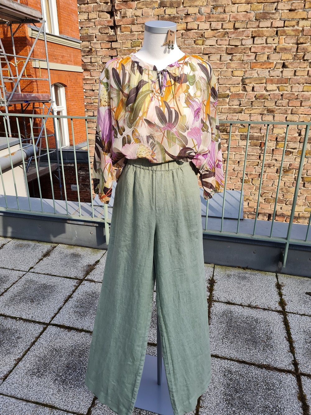 Leinenhose salbeigrün