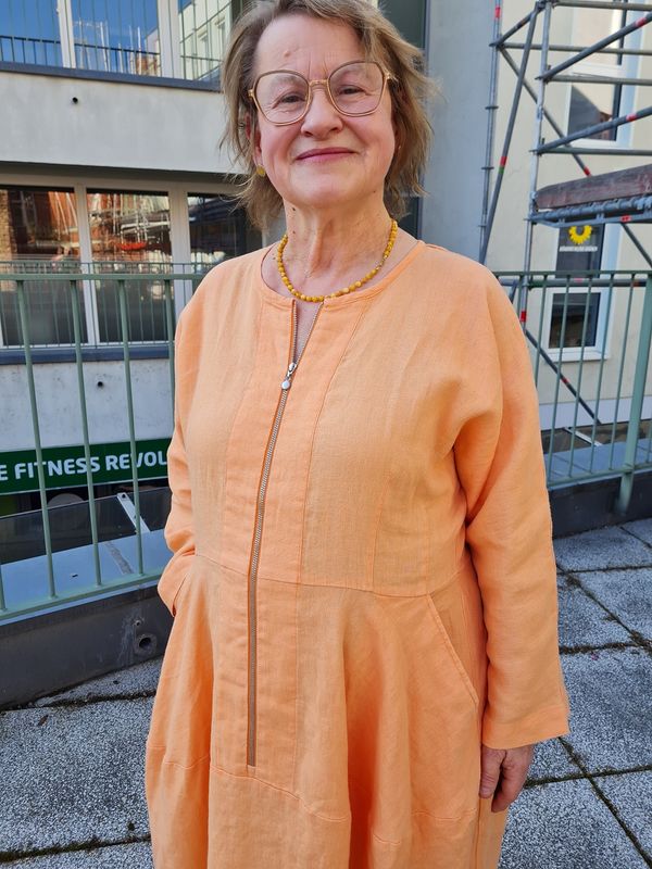 Leinenkleid in Orange