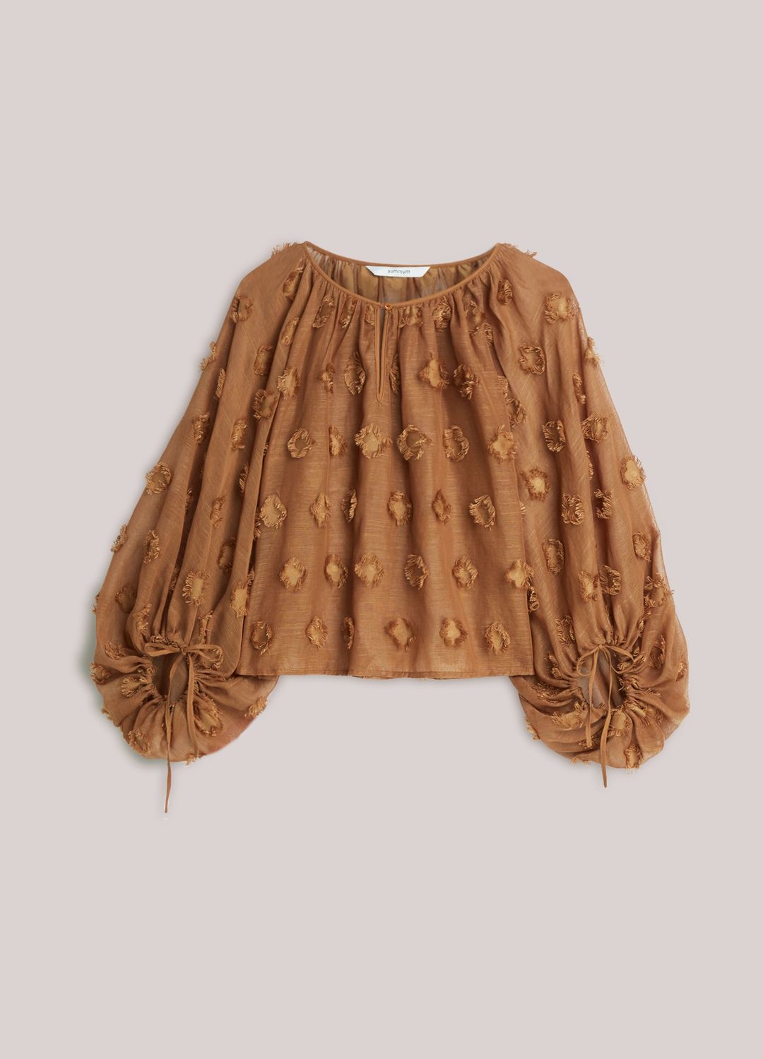 Bluse mit Blüten, Farbe Zimt