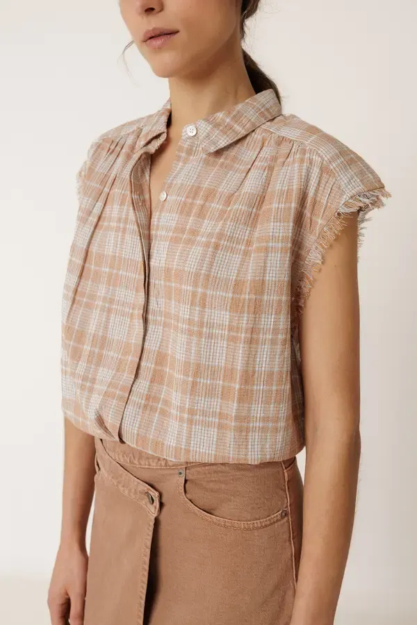 Blusentop, kleinkariert