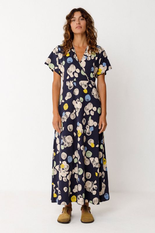Sommerkleid in dunkelblau mit Kullern