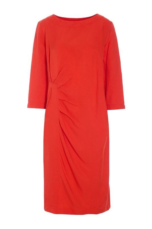 Kleid mit Leinen, Rot