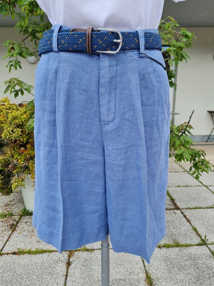 Shorts 100% Leinen, Blau