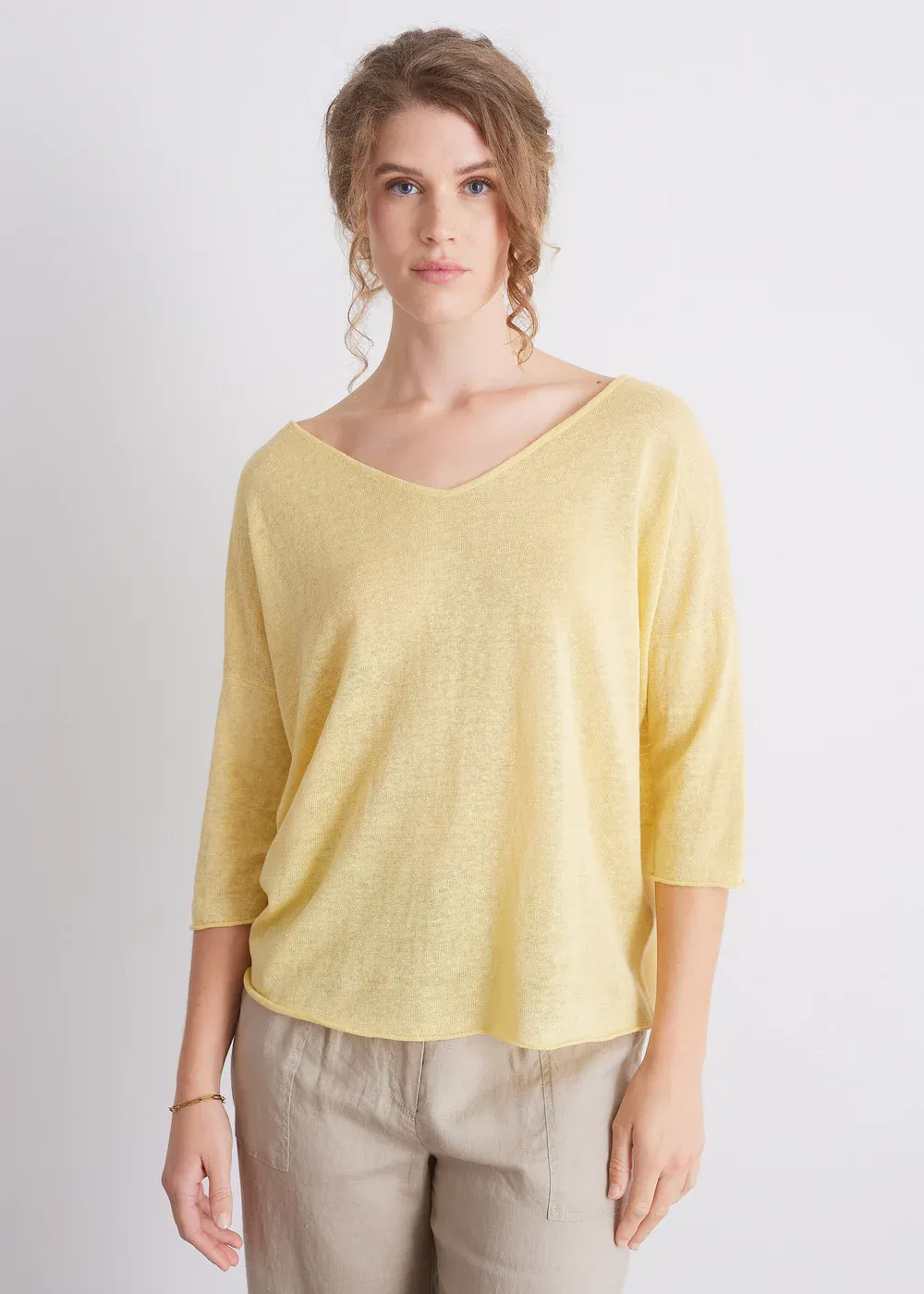 Leinen-Feinstrickpullover