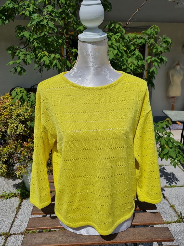 Lochstrickpullover Gelb Lochstrickpullover Gelb