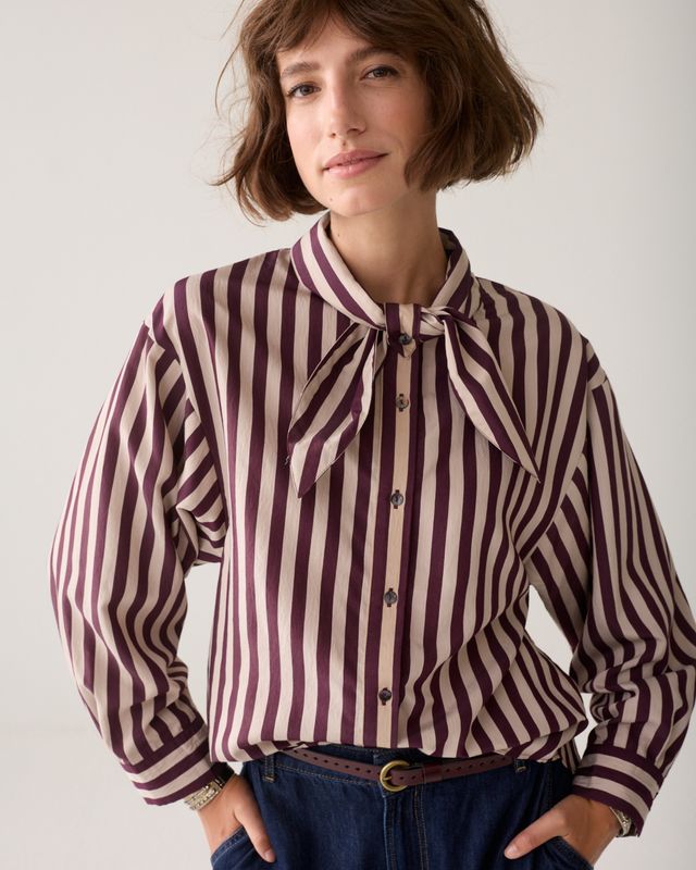 Bluse two tone stripe Bluse two tone stripe