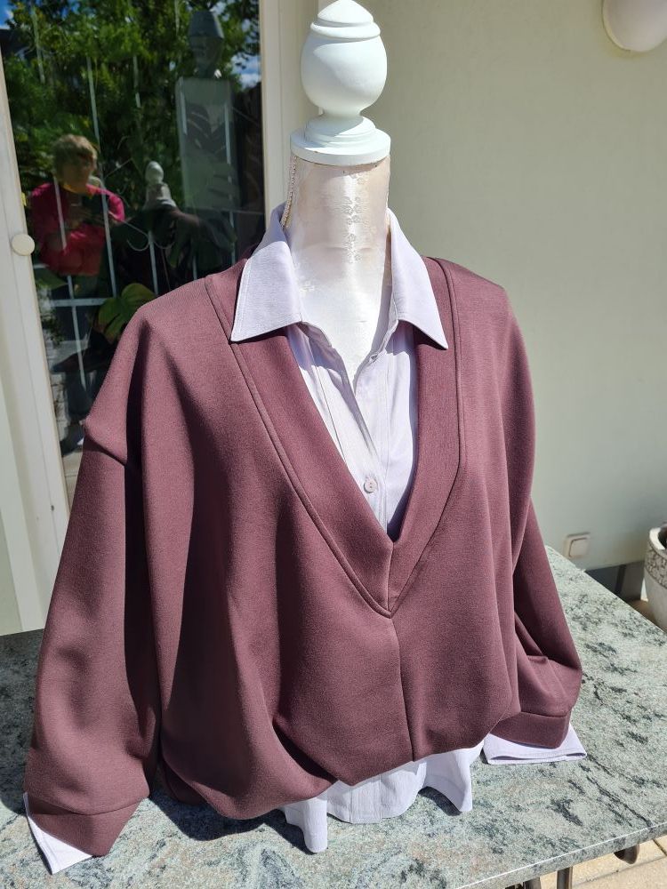 Sweatshirt aus Scuba Schokobraun Sweatshirt aus Scuba Schokobraun