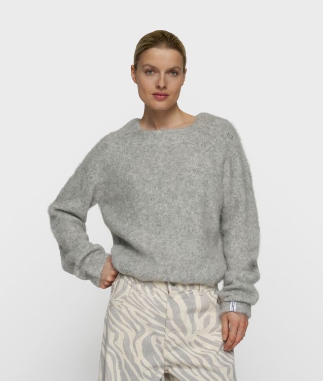Strickpullover, Langflor, hellgrau Strickpullover, Langflor, hellgrau