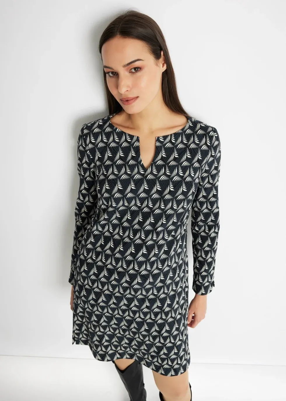 Kleid Eloya, Stretch, schwarz, dezent gemustert