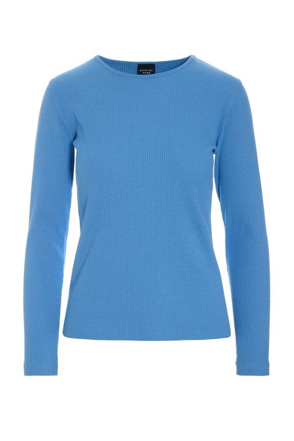 Basicshirt, gerippt -Blau