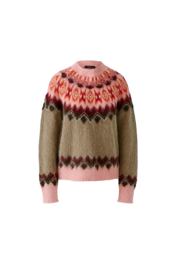Pullover Norwegermuster, Rosé-Braun Pullover Norwegermuster, Rosé-Braun