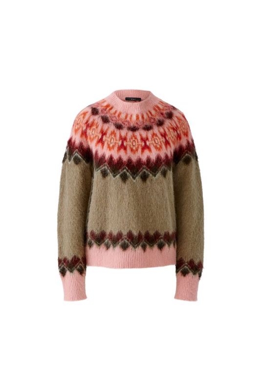 Pullover Norwegermuster, Rosé-Braun Pullover Norwegermuster, Rosé-Braun