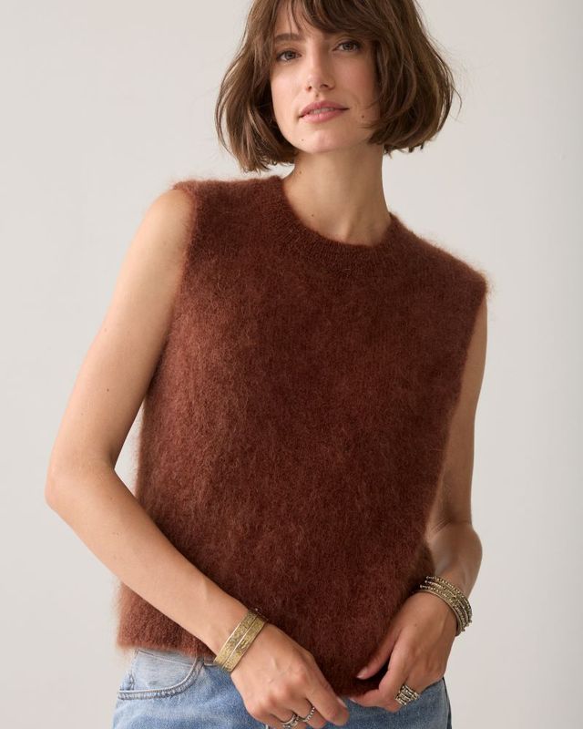 Pullunder Mohair Rostbraun Pullunder Mohair Rostbraun