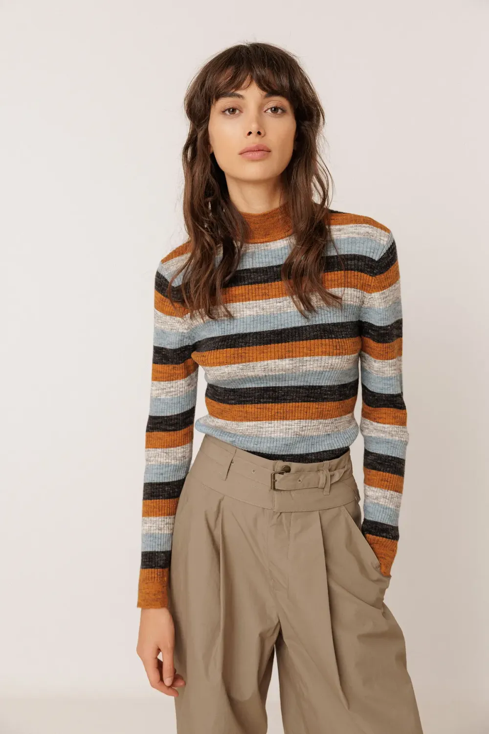 Pullover Strickrolli quergestreift Pullover Strickrolli quergestreift