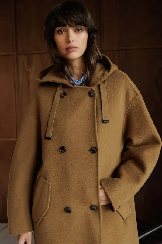 Mantel aus 100% Wolle, Camel