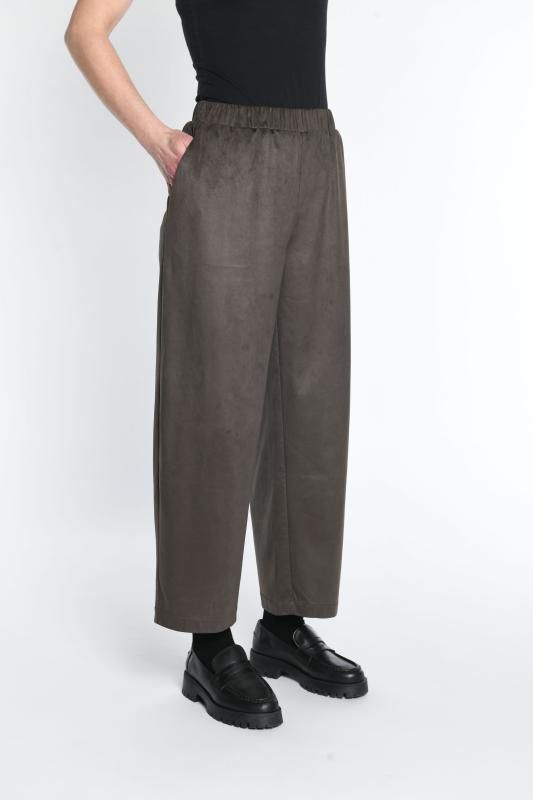 Hose Culottes Lederoptik Braun