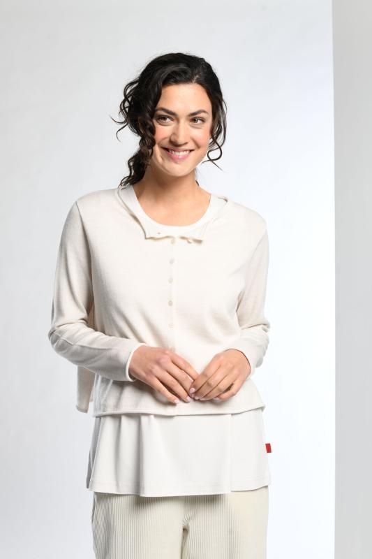 Jacke Feinstrick Creme