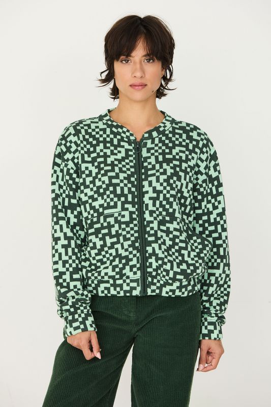 Strickjacke Galar Grün gemustert