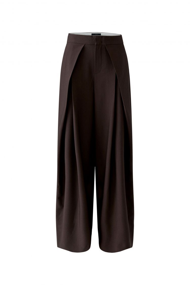 Hose mit langen Bundfalten, Schwarz Hose mit langen Bundfalten, Schwarz