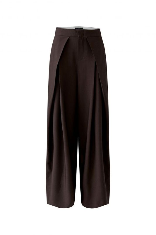 Hose mit langen Bundfalten, Schwarz Hose mit langen Bundfalten, Schwarz