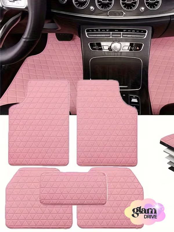 Zestaw GlamDrive do wnętrza auta – 5 elementów (4 wycieraczki + 1 podłokietnik)