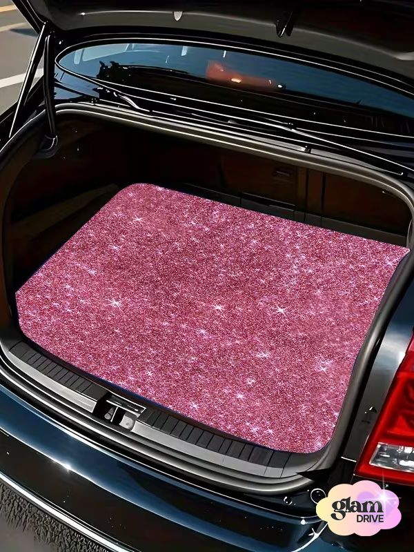 Wytrzymała Mata do Bagażnika z Różowym Brokatem