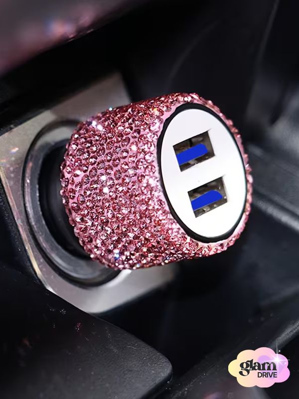 Błyszcząca diamentowa ładowarka samochodowa USB – elegancja i moc w jednym