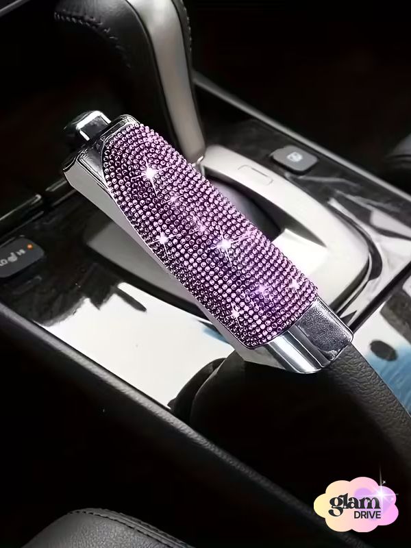 Pokrowiec na Hamulec Ręczny z Błyszczących Kamieni – Glam Akcesorium do Wnętrza Samochodu