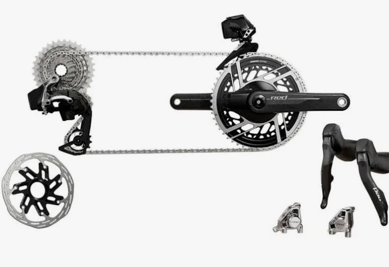 SRAM RED AXS Rennrad Gruppe 2x12  Powermeter Kurbel  50-37 Zähne